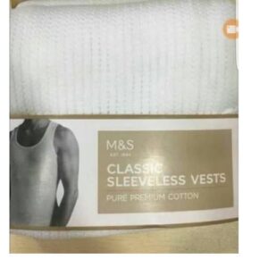 2 In 1 M&S Classic Sleeveless Singlet - White