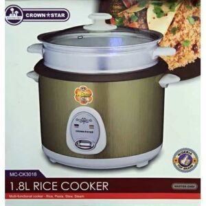 Crown Star Rice Cooker - 1.8 Litres