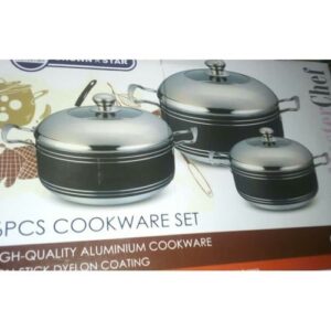 Master Chef 6 Pcs Cookware Set With Stainless Cover