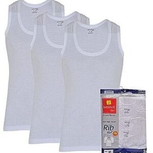 Banana 3-in-1 Men's Rib Vest Singlet Underwear- White