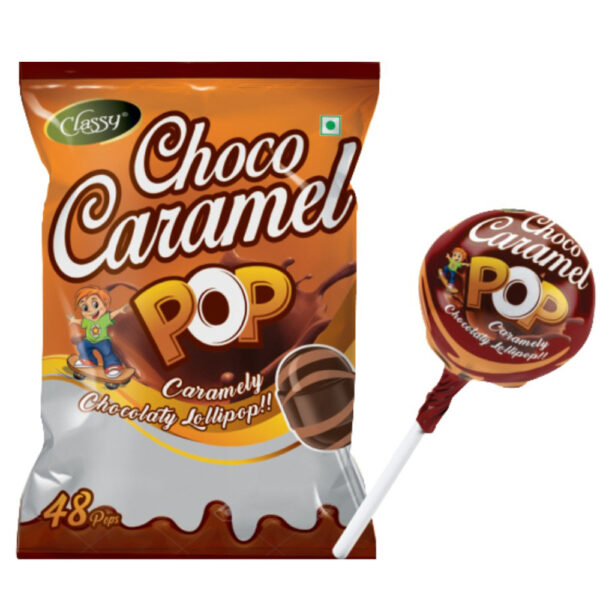 Choco caramel lollipops