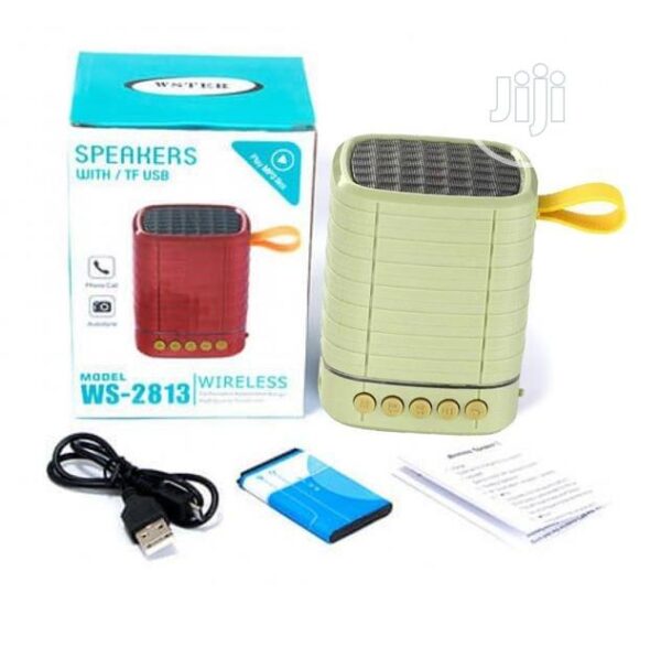 Wster Ws-2813 - Bluetooth Speaker - Mp3 Player - Fm Radio - Hifi Sound - Metallic Bass Background